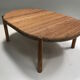 Brutalist pine extendable round dining table by Rainer Daumiller for Hirtshals Savvaerk 1970s