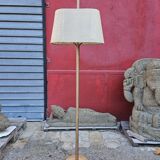 Scandinavian floor lamp in oak metal and fabrics from the 60s