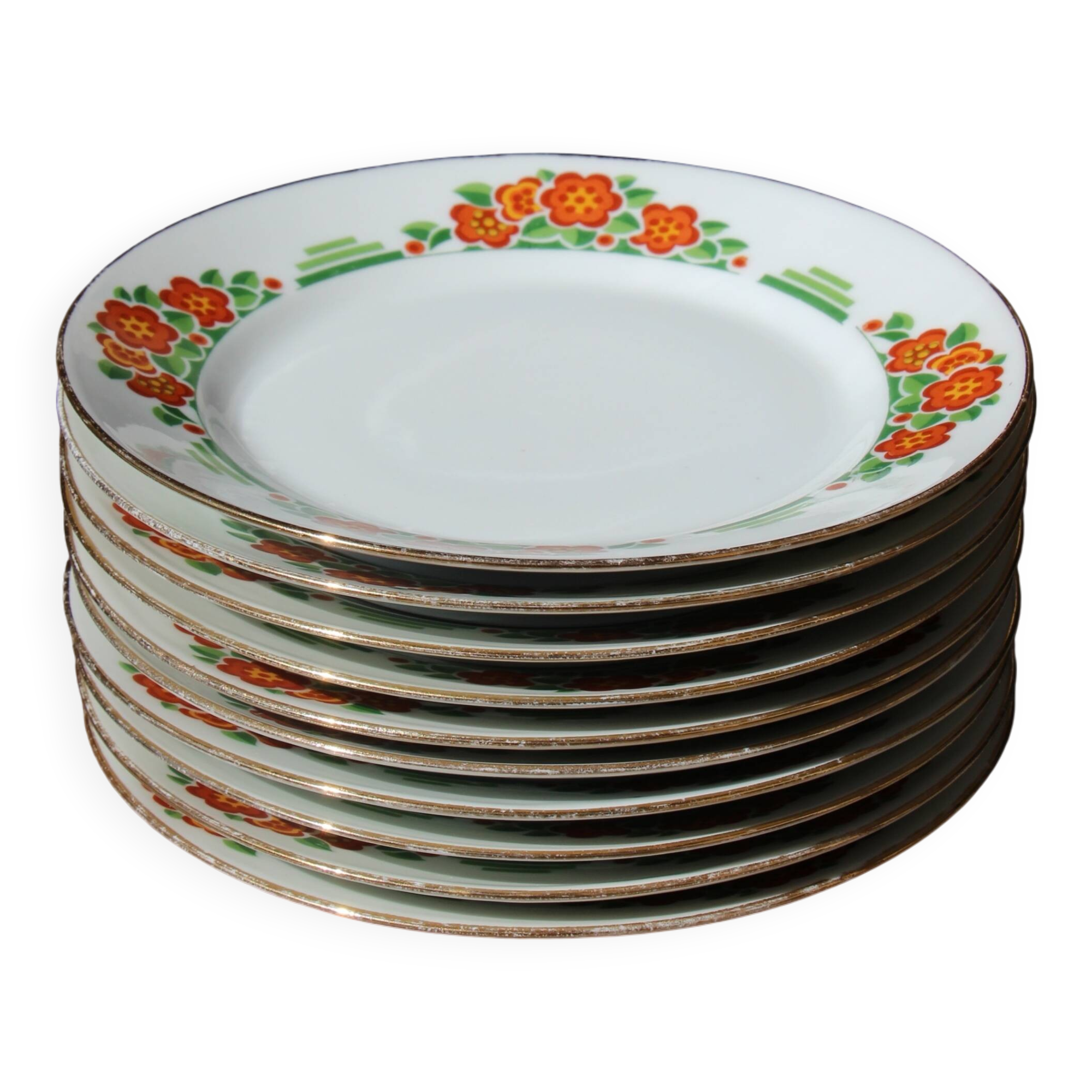 Assiettes à dessert en porcelaine de Limoges