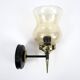 Pair of french brass and cracked glass wall lights, 1950s