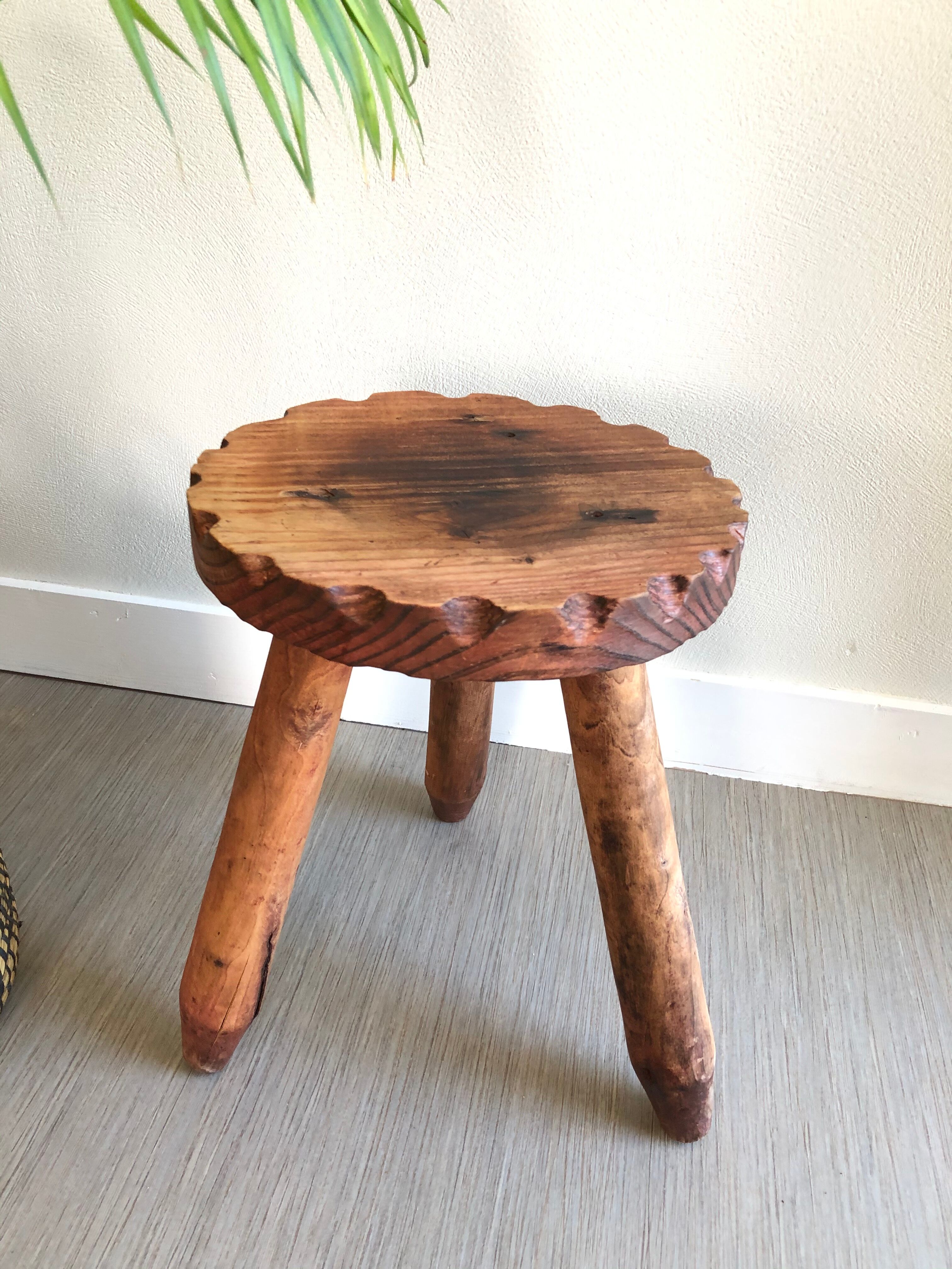 Wooden tripod stool