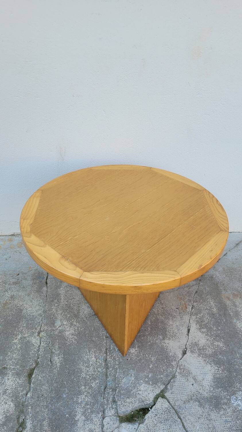 Vintage round coffee table design Maison Regain style 1970s