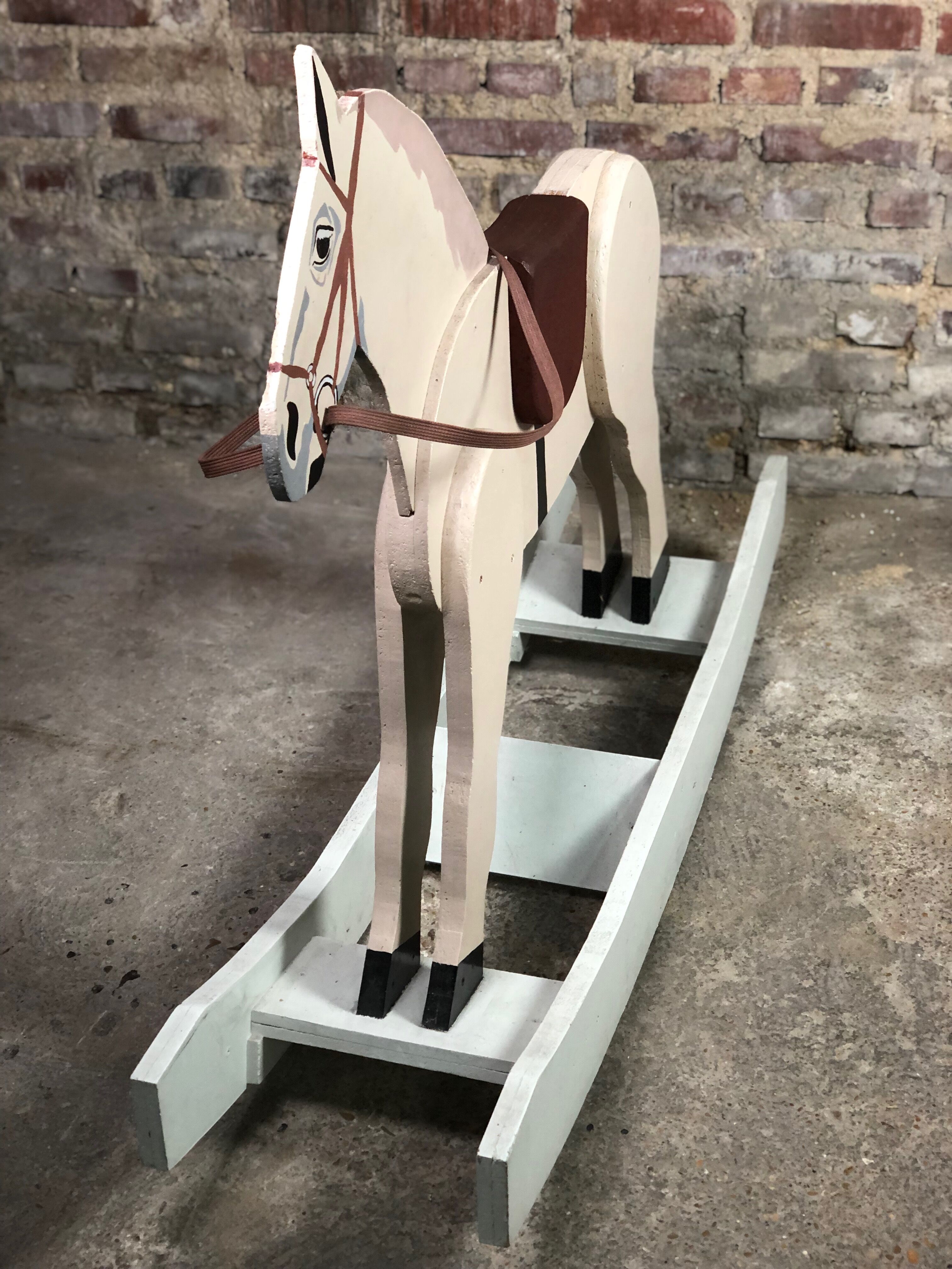 Wooden children's rocking horse 1950's