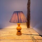 Lamp in wood and recycled cotton