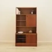 Danish teak veneered bookcase with sliding doors, 1970s