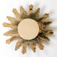 Vintage sunburst mirror in wood and gold resin, 1960s–70s