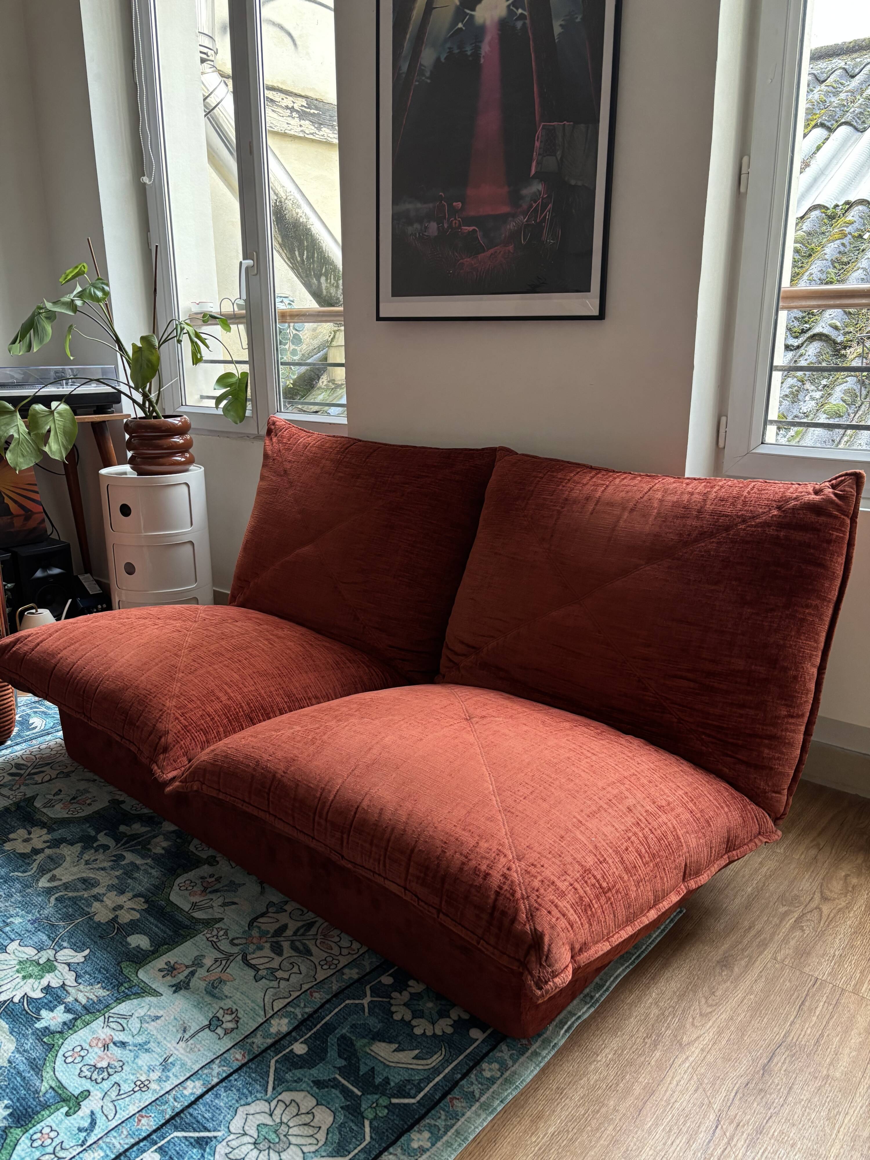 Steiner vintage 1970s two-seater sofa