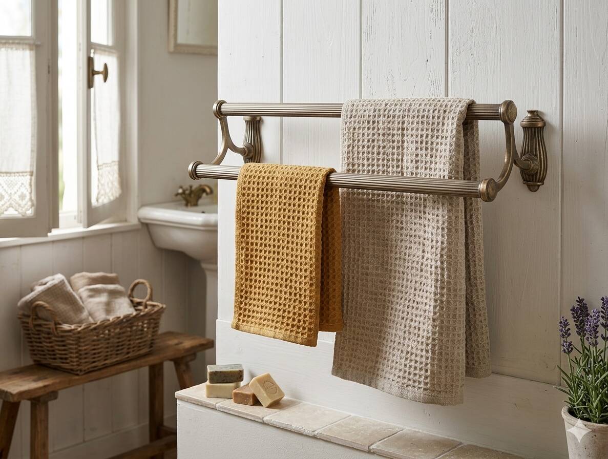 Porte serviettes double mural, style empire -1970-