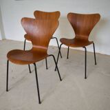 Teak 3107 Dining Chairs by Arne Jacobsen for Fritz Hansen, Set Of 3