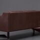 Three-seater leather sofa and one-seater armchair, scandinavian style