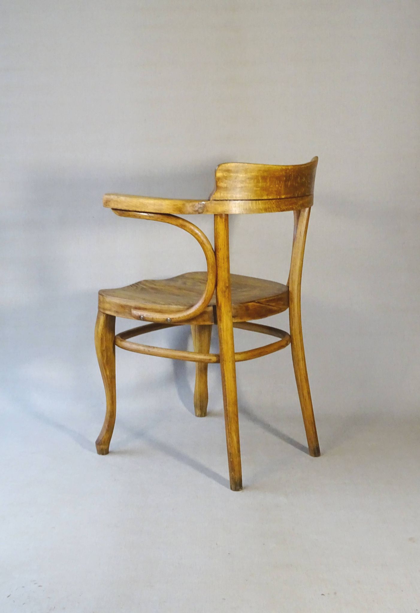 Thonet office chair No. 6150 from 1911, saddle wood seat - Bentwood -