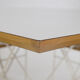 Minimalist Modernist dining set 4 wire chairs with maple wood and matching dining table,1980s