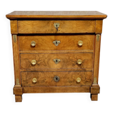 Empire period lady's chest of drawers in walnut / early 19th century