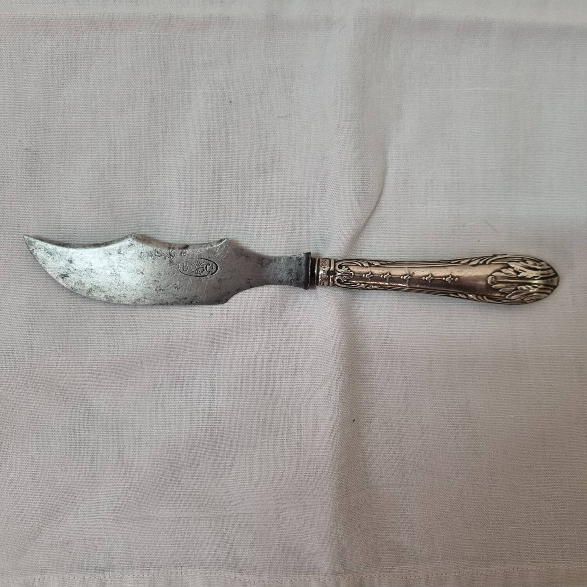 Couteau à beurre, argent,  fin xixeme