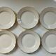 6 Villeroy & Boch Mettlach ivory and gold dessert plates