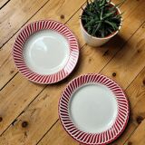 Two Jaquot Digoin Sarreguemines flat plates