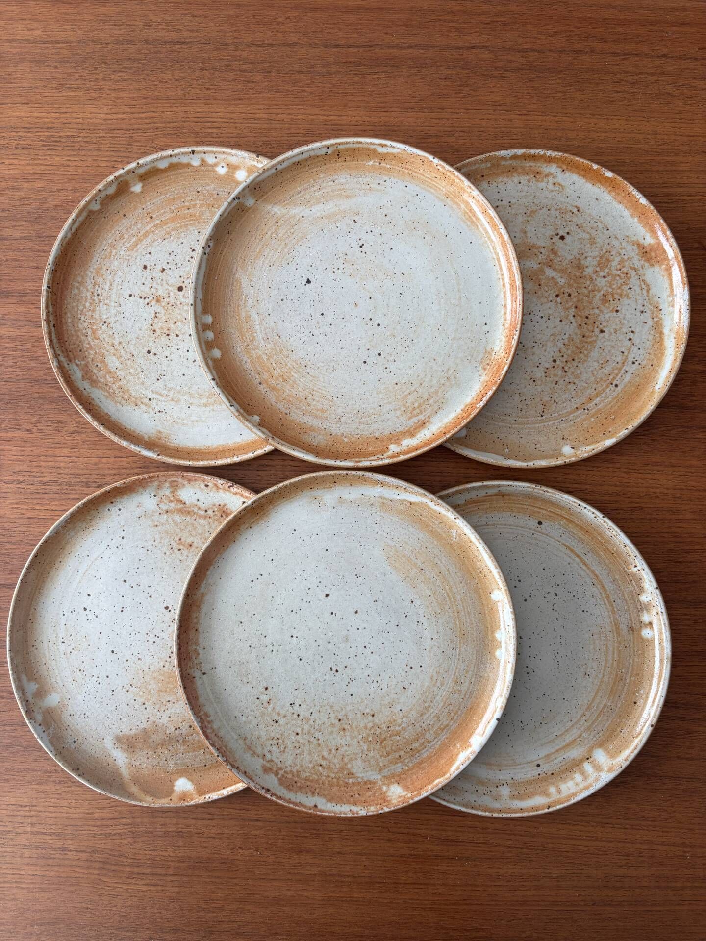 Lot de 6 assiettes en grès vintage - assiettes de présentation grès ém