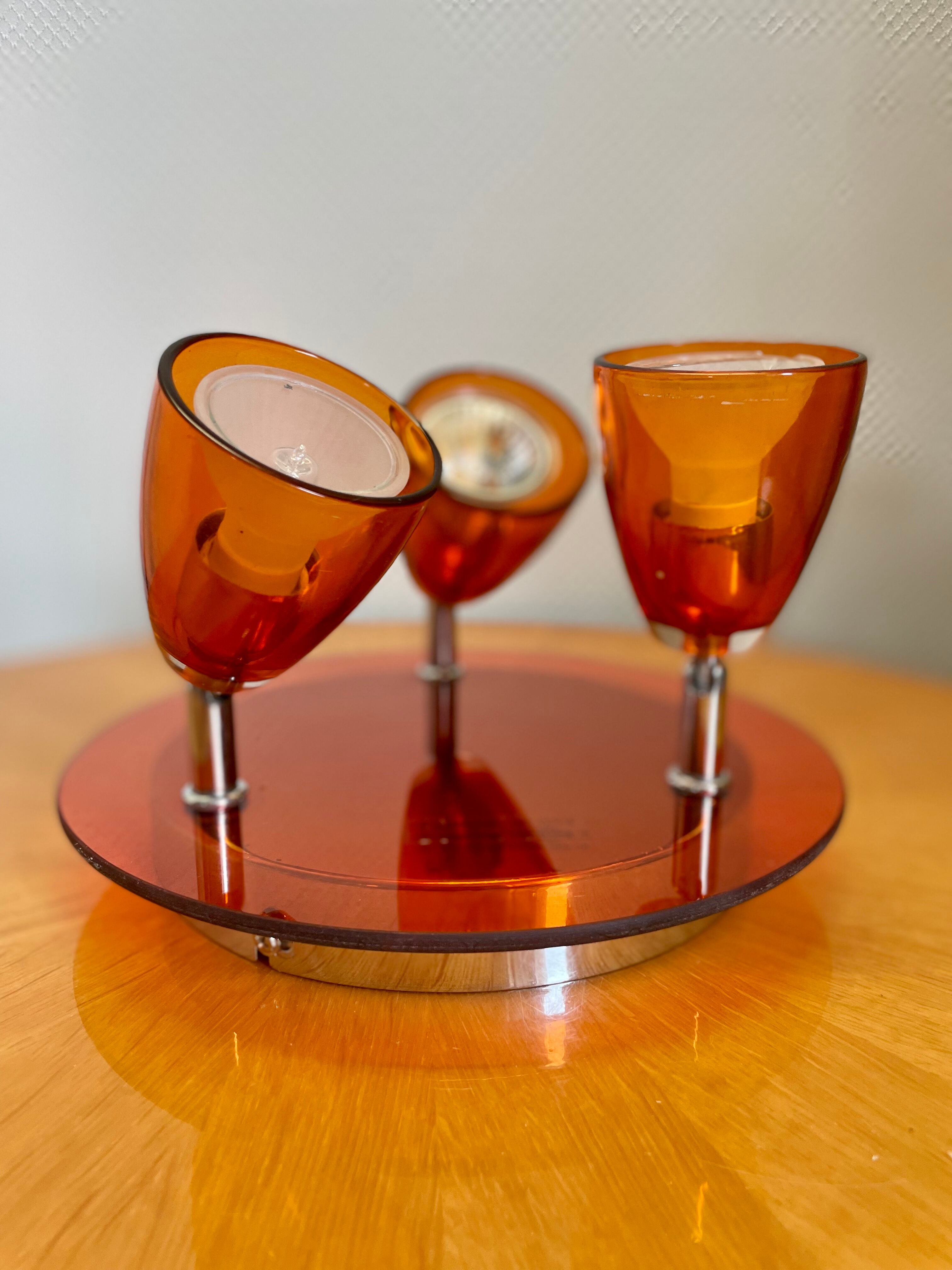 Ceiling lamp chandelier vintage orange