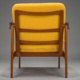 Chaise longue danoise du milieu du siècle en teck attribuée à Ib Kofod-Larsen, années 1960