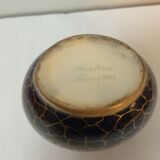 Vase in Limoges Chalais oven blue and gold