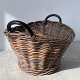 Raw wicker wood basket