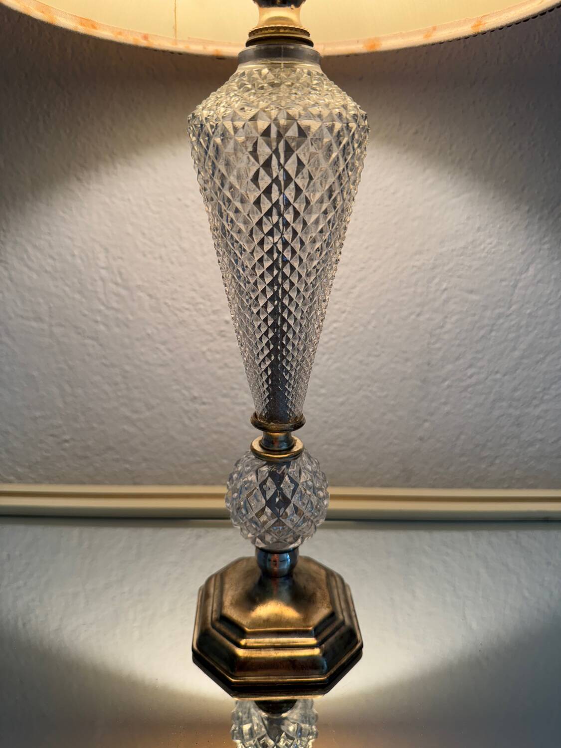 Glass and brass lamp from the 60s