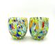 Set of 6 blown glass glasses with Murano murrine.