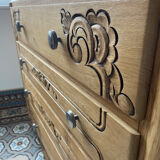 Antique carved wooden chest of drawers