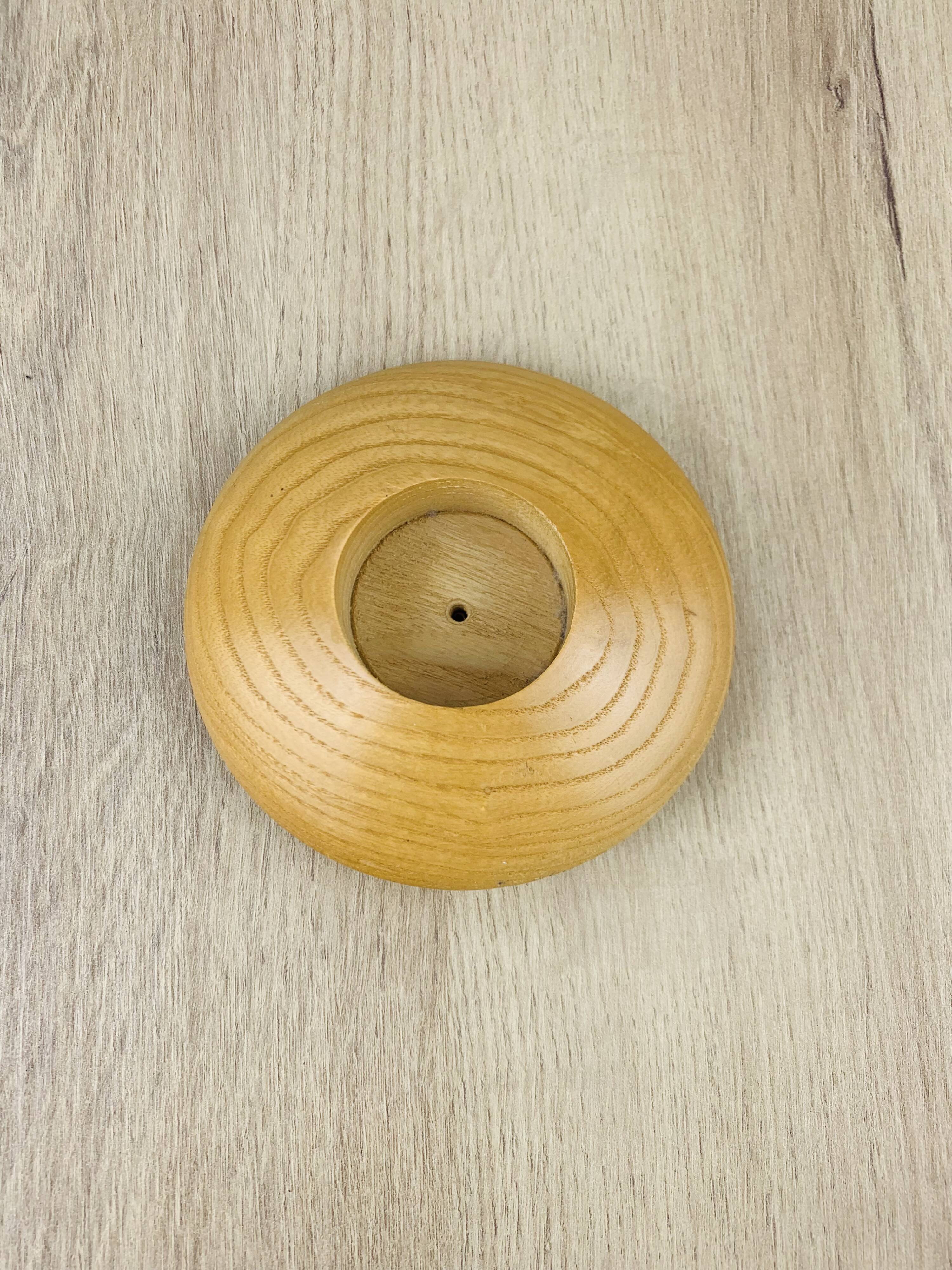 Scandinavian style wooden saucer candle holder