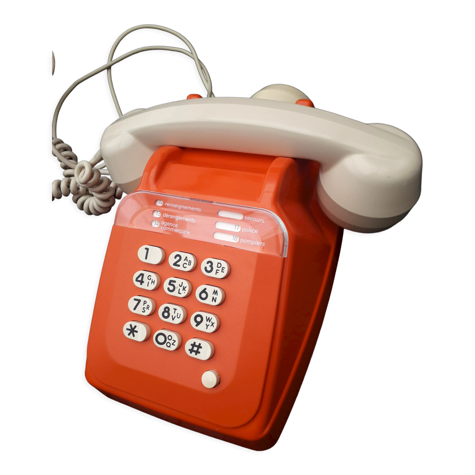 Vintage orange phone S63 Socotel keyboard