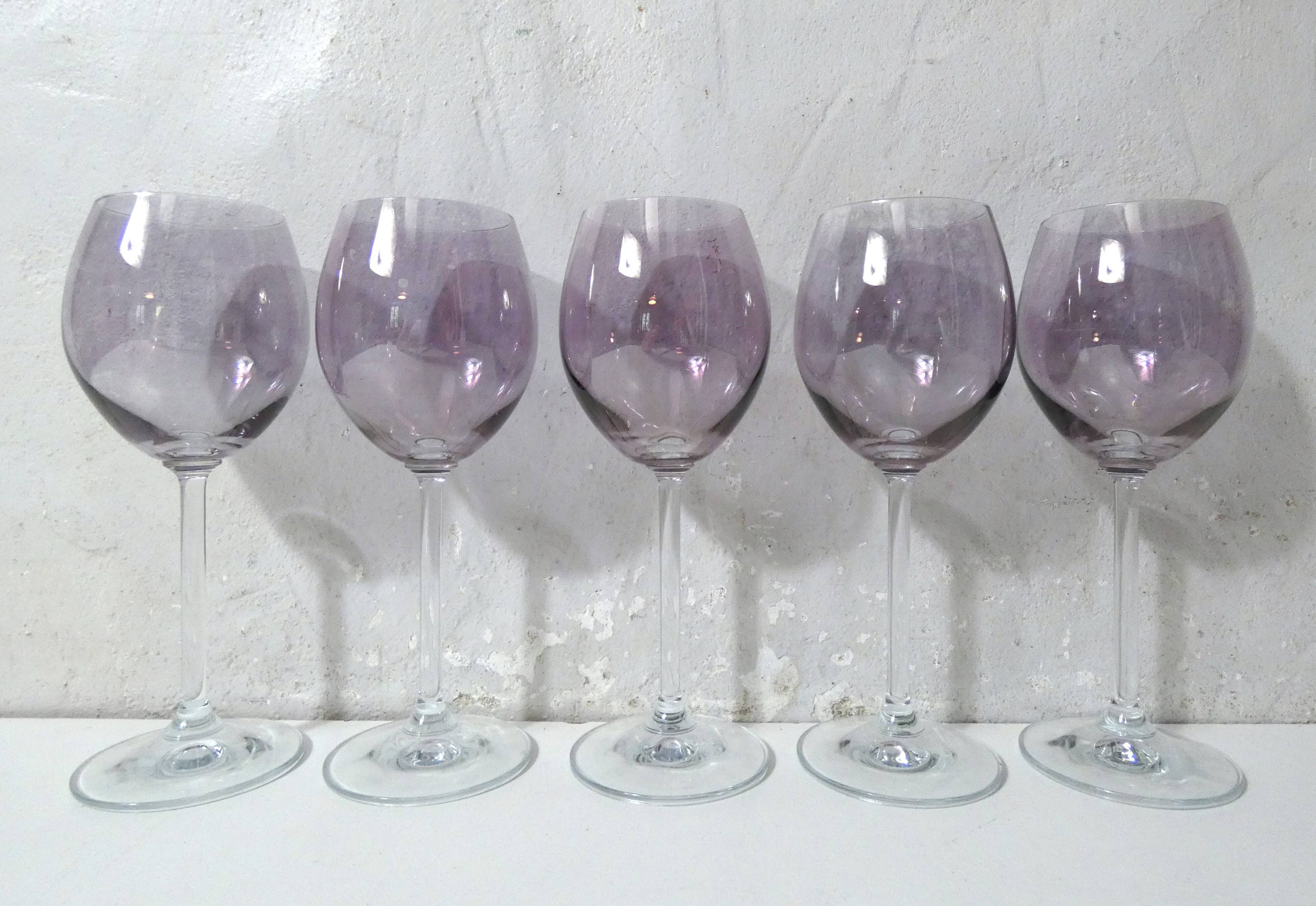 17 amethyst crystal glass goblets