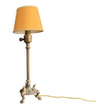 Napoleon III lion paw lamp, bronze tripod lamp