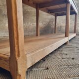 Old work table textile table pine cooking island or side table