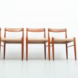 Vintage teak dining chairs by Henry Walter Klein for Bramin, 1960s, set of 4