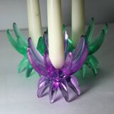 Bougeoirs Friedel Lotus Lucite allemagne 1960 x3