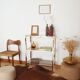 Bookcase furniture gilded and smoked glass vintage 70s Rochebobois