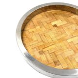 Hollywood regency bamboo and brass tray, Italy 1970s