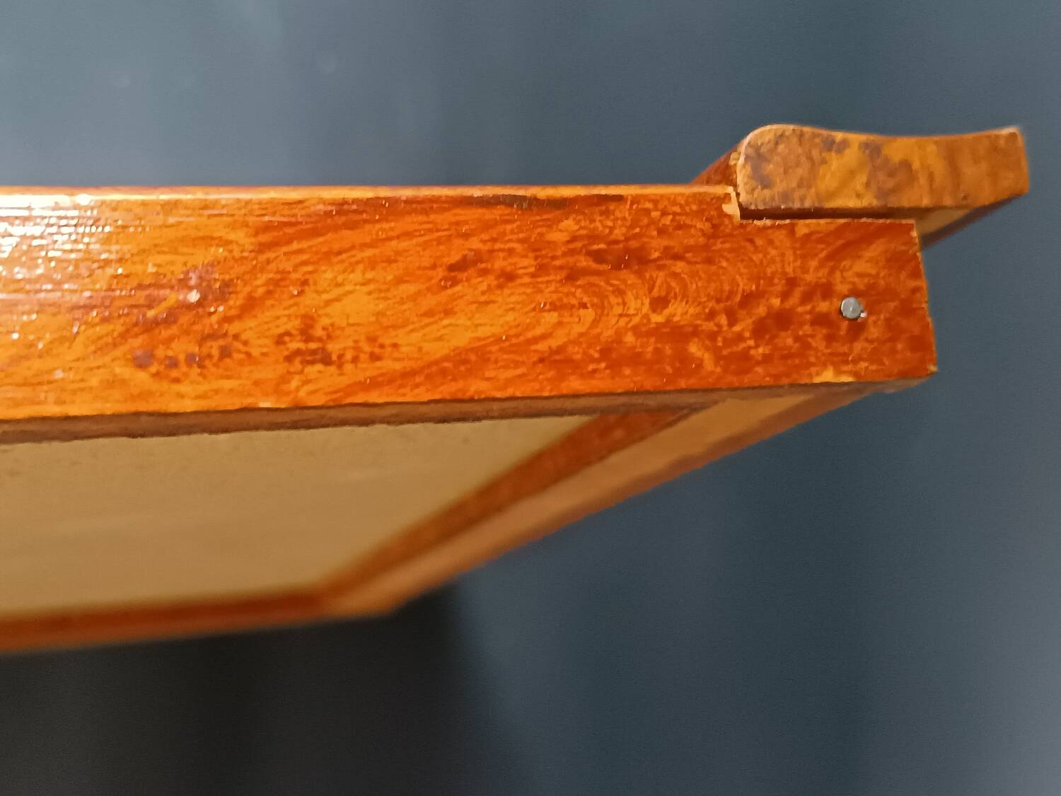 Two wooden and glass trays