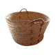 Straw woven laundry basket, vintage 6