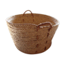 Straw woven laundry basket, vintage 6