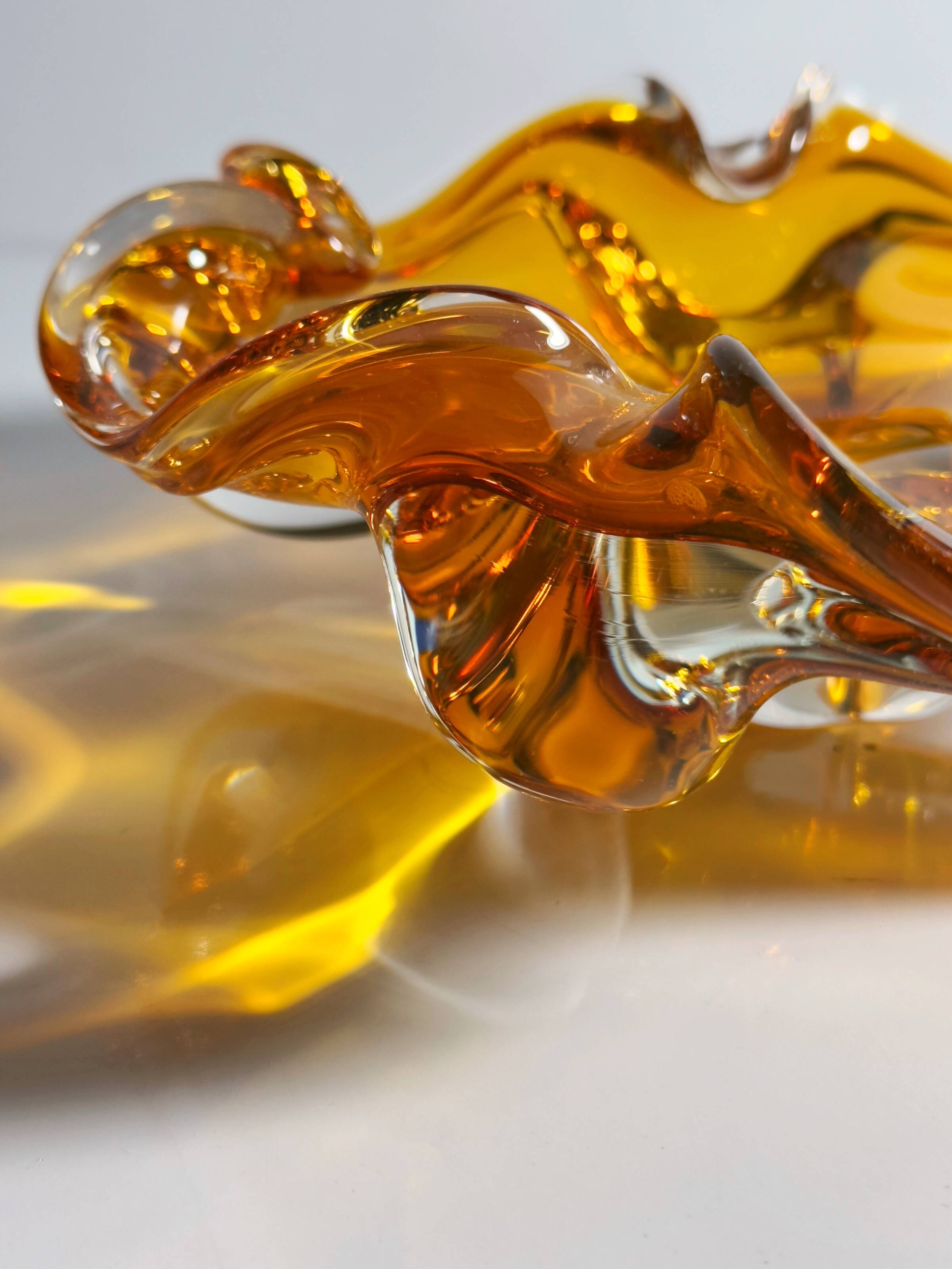 Amber colored Murano Vide Poche - 1970s