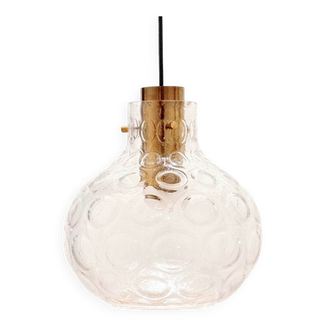 Mid-Century Bubble Glass & Brass Ceiling Light/Pendant by Helena Tynell for Limburg, Germany, 1960s