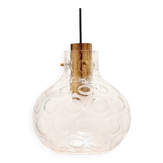 Mid-Century Bubble Glass & Brass Ceiling Light/Pendant by Helena Tynell for Limburg, Germany, 1960s