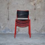 Set of 8 stackable chairs 'Scoubidou' vintage
