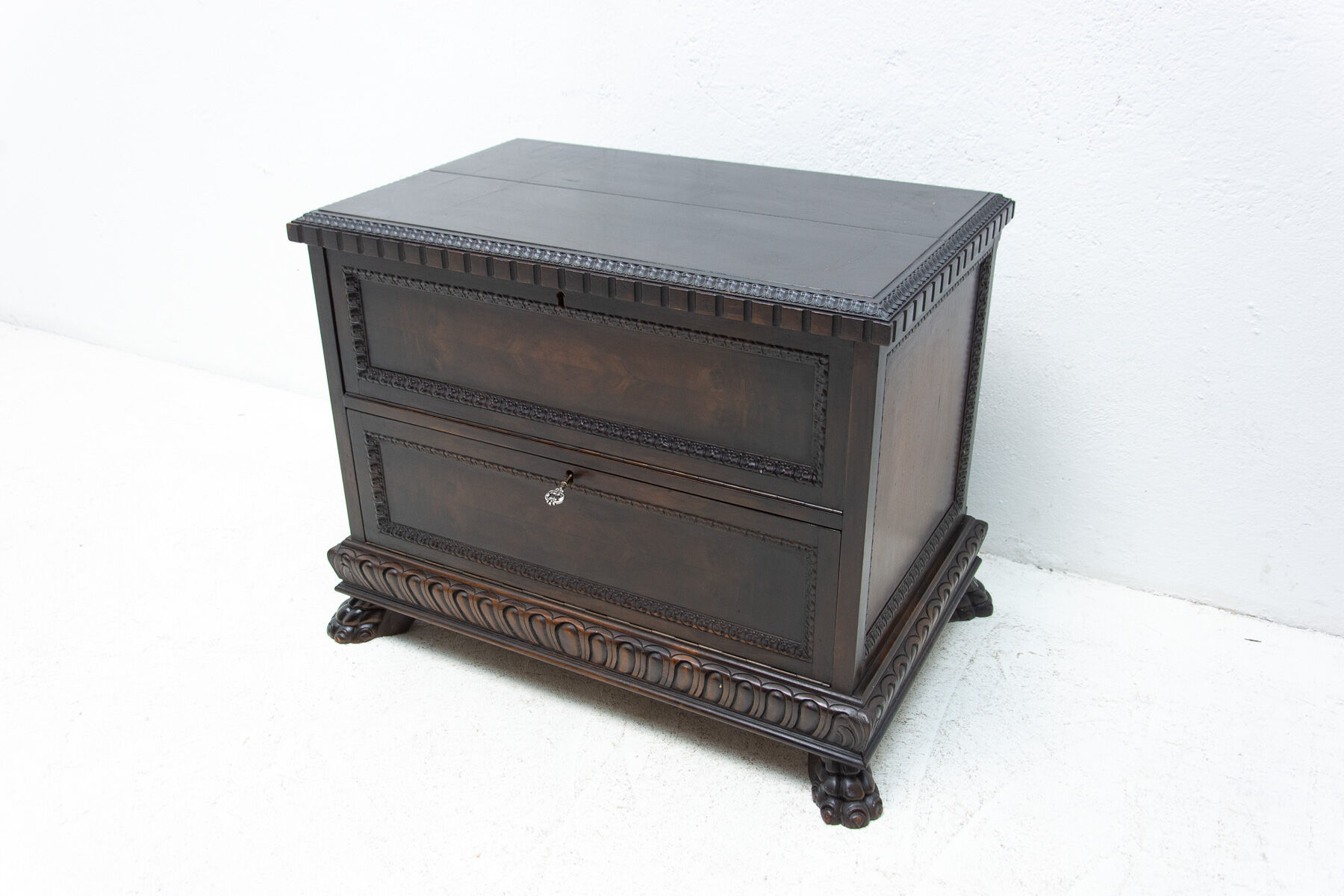 art deco walnut bar cabinet, 1930s