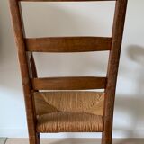 Fauteuil bois et paille ancienne