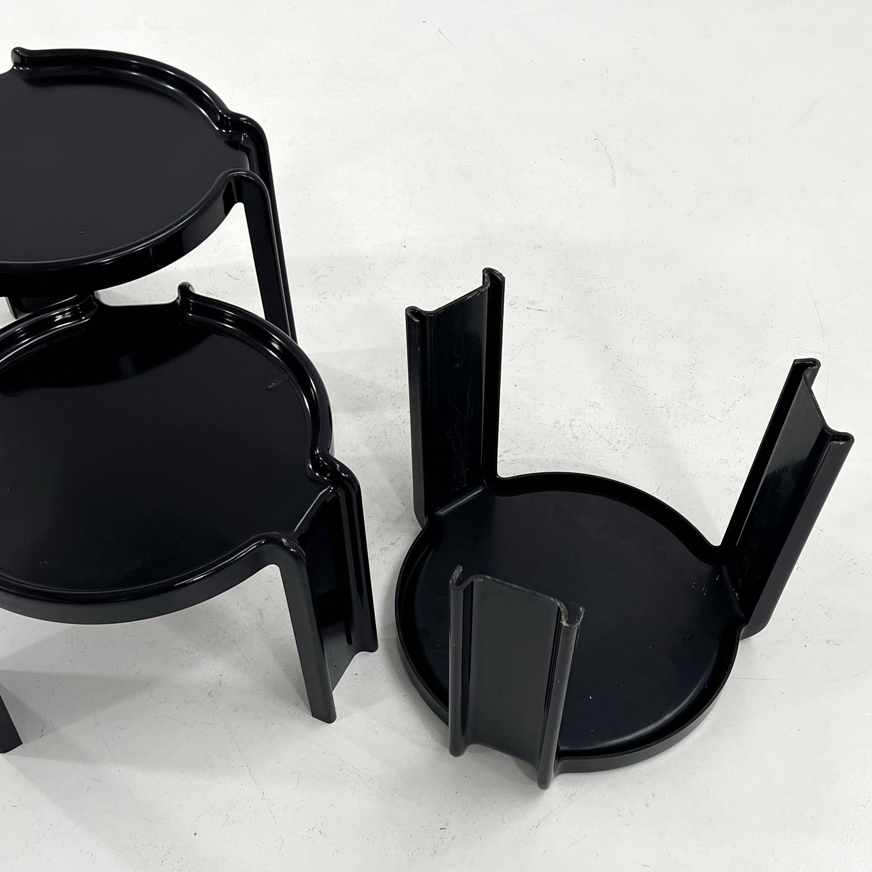 3 tables gigognes par Giotto Stoppino pour Kartell, 1970