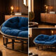 Handcrafted Italian "Mamasan" Loveseat Sofa in Solid Natural Reed & Ve