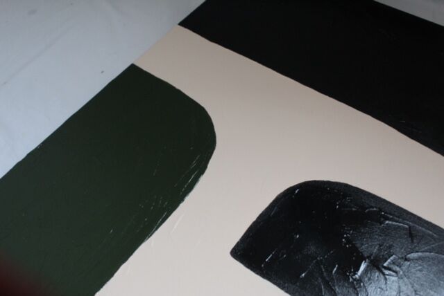 Abstract painting geometric shapes 100x81cm contemporary