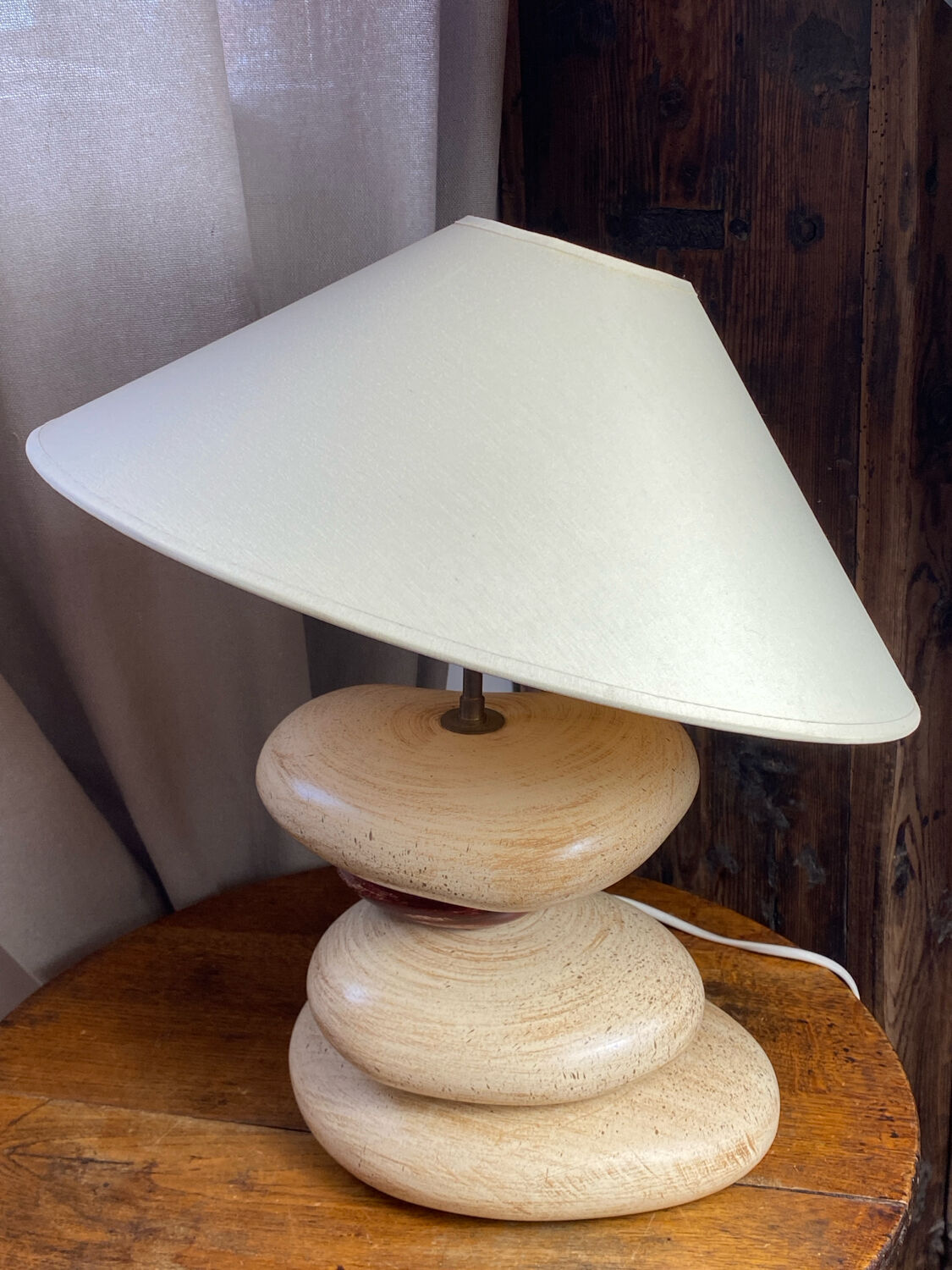 Pebble table lamp, adjustable shade, François Chatain